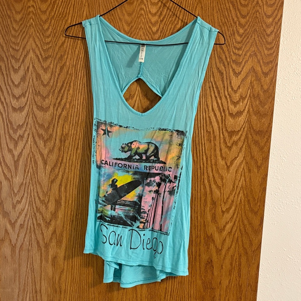 California Republic Teal Tank Top